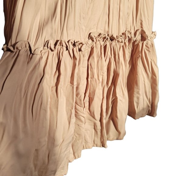 Love Riche Dress Beige Maxi Ruffle Poet Sleeves Cowl Neck Napa Valley Womans - Picture 6 of 16